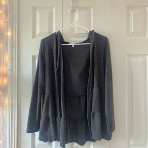 dark grey cardigan